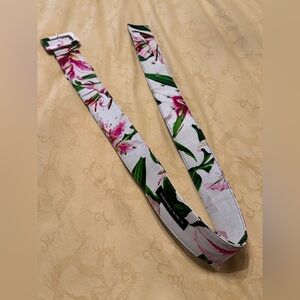 Samantha Sung Stargazer Lily Noblis Patterned Belt, Size 10